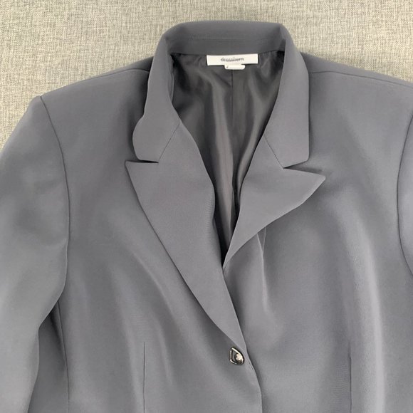 Dressbarn‎ Gray Suit Jacket Size 12 Lined 3 Snaps Closure Long Sleeve Polyester - Picture 7 of 15
